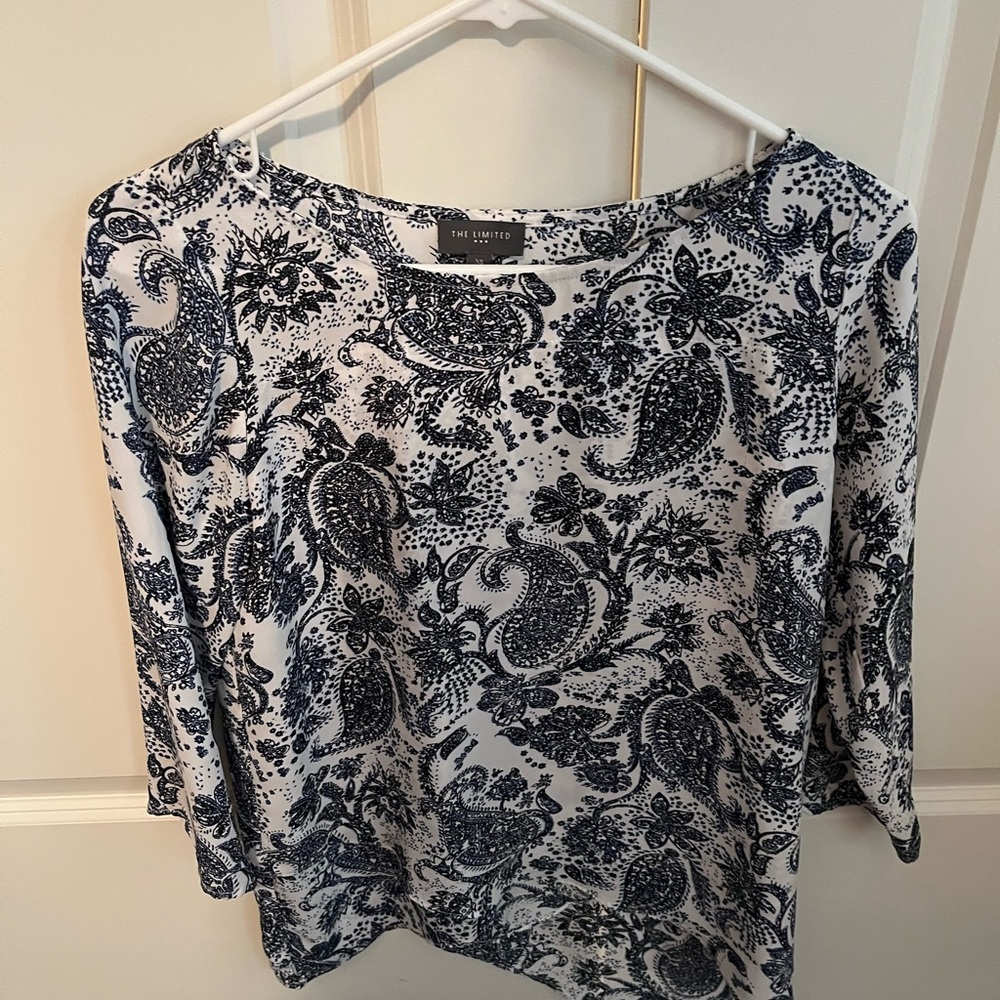 The Limited Women's Blue Paisley Top